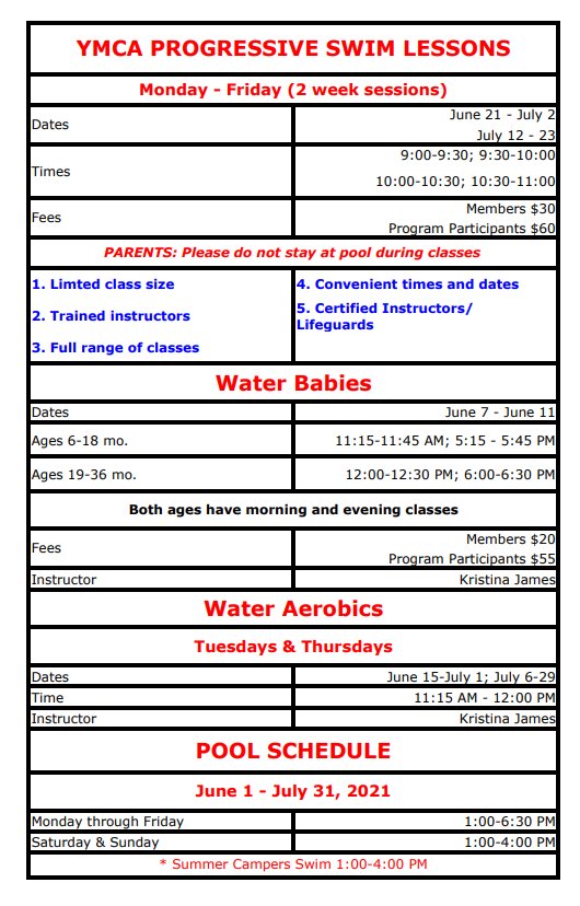 msum dragon swim school swimming lesson schedule